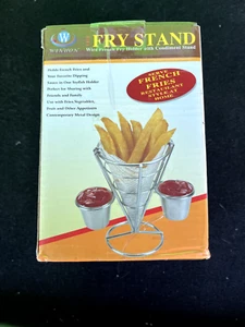 SOPORTE PARA FREÍR Soporte para Cesta de Cono para Papas Fritas Fish Chips Aperitivos Condimentos - Imagen 1 de 4