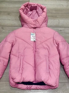 Primark Girls Pink Puffer Jacket Coat 13-14 Years New Water Resistant - Picture 1 of 8