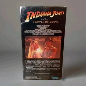 Vintage VHS Indiana Jones and the Temple of Doom Black Back Sealed Watermarked - Picture 1 of 8
