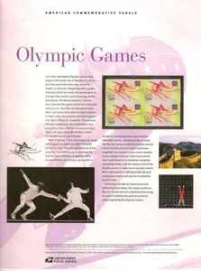 #818 42c Olympic Games #4334 USPS Commemorative Stamp Panel - Picture 1 of 1