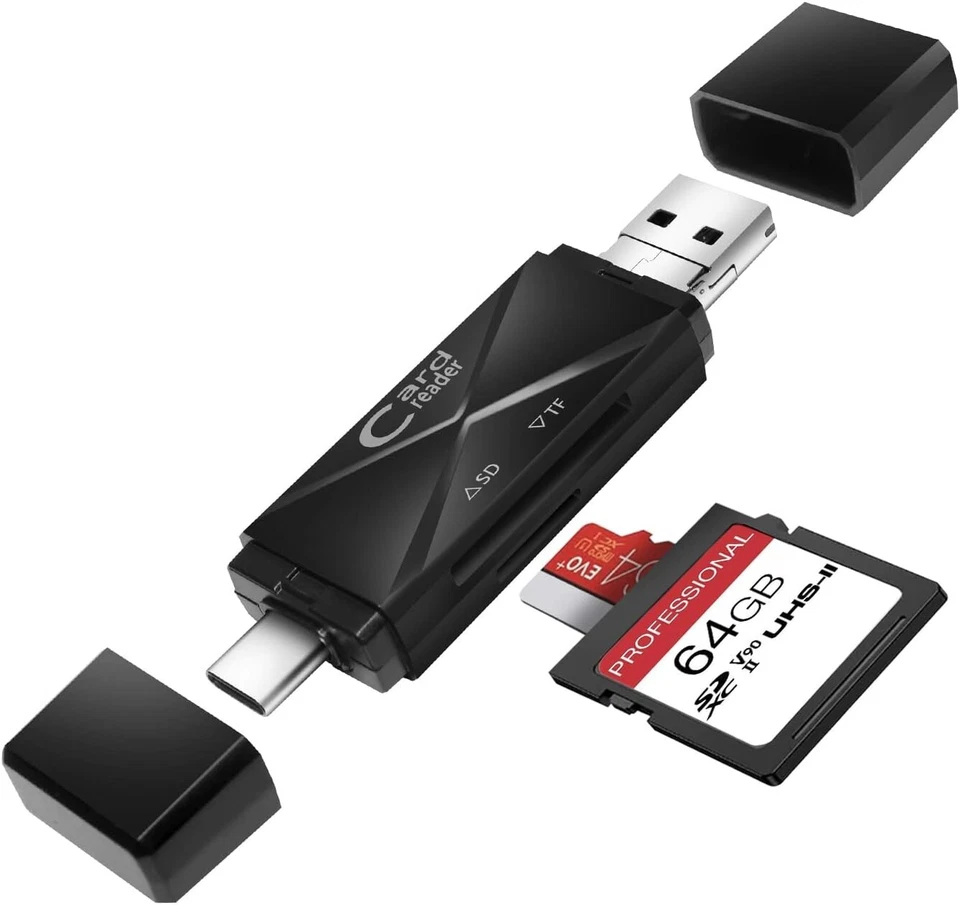  Adattatore da USB C a Scheda SD/Micro SD(TF) per Computer, Smartphone, Tablet c - Immagine 1 di 1
