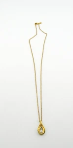 Vintage W Lind 14KGE Rhinestone Teardrop Necklace - Picture 1 of 6