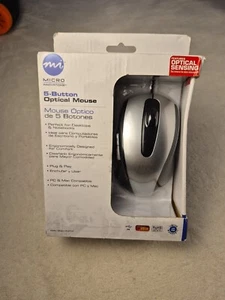 Micro Innovations 5 Button Wired Mouse Desktop Laptop Plug N Play PC & Mac - Picture 1 of 8