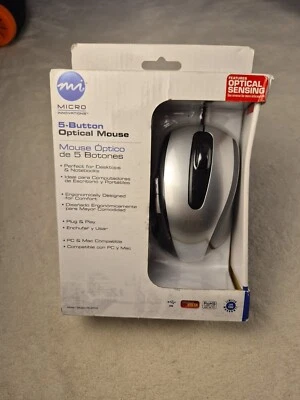 Micro Innovations 5 Button Wired Mouse Desktop Laptop Plug N Play PC & Mac  - Image 1 of 4