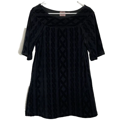 Vintage Juicy Couture Womens Black Velvet Mini Dress Size M Academia Monochrome - Image 1 of 4
