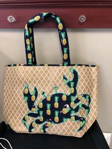 Vera Bradley Toucan Seashore Tote, Krabbe Strandtasche Neu mit Etikett - Bild 1 von 4