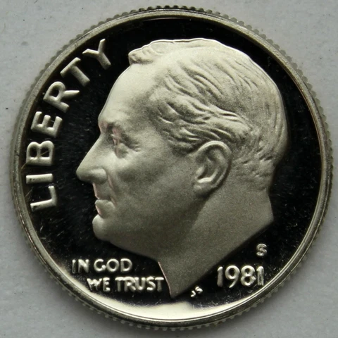 1981-S Type 1 Proof Roosevelt Dime Cover