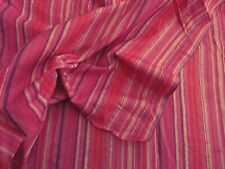 Vintage Hippy Light Cotton Dress Making Fabric Pink Silver Stripes 40"L x44"W