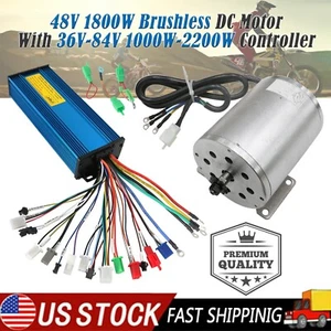 48V 1800W Brushless Motor +Premium Controller For ATV Quad Go Kart Scooter Razor - Picture 1 of 24
