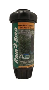 Rain Bird 2-1/2" Pop-Up Doble Cabeza Aspersor 1200 Series 1225-DSQ 1/4 Cir - Imagen 1 de 3