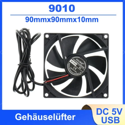 Gehäuselüfter USB leise PC Ventilator 90mm USB PC lüfter Gehäuse lüfter DC 5V - Bild 1 von 4