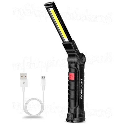 Rechargeable LED COB Work Light Magnetic Base Super Bright Flashlight Lamp Torch - Image 1 of 4