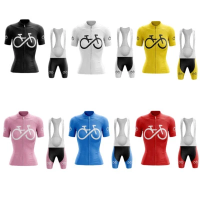 Women's Cycling Clothing Short Sleeve Cycling Jersey and Bib Shorts Set 6-Colour - Image 1 of 4