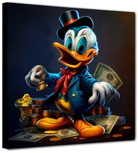 Donald Duck Money Time Pop Modern Bild Wandbild Aktuell Kunst GR53 - Bild 1 von 3