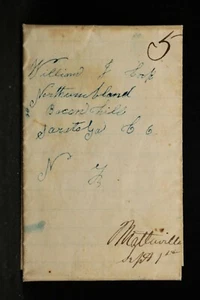 Nueva York: Malta 1849 (circa) cubierta sin sello, tarifa Ms & 5c, Saratoga Co - Imagen 1 de 3
