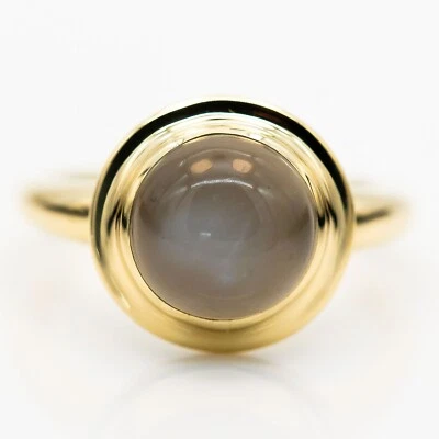 Anillo De Oro Amarillo 585/14K Con Piedra Lunar Talla 56 - Imagen 1 de 2