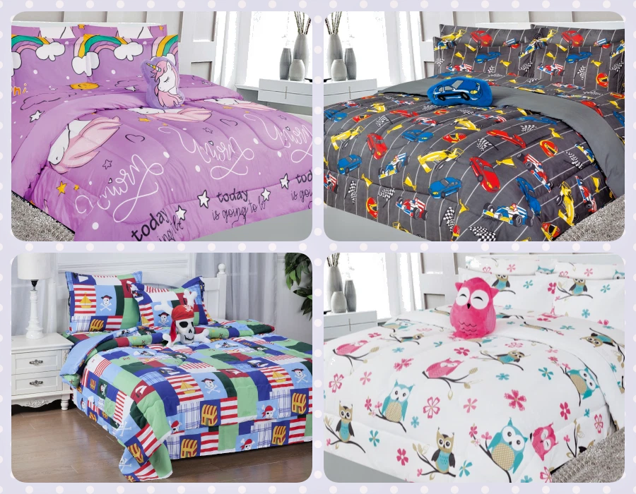 6PC BEDROOM KIDS BED IN A BAG COMFORTER + SHEET COMPLETE BEDDING SET TWIN SIZE - Image 1 of 2