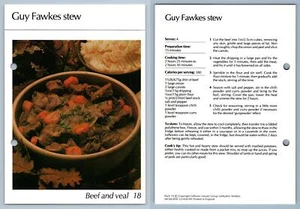 Guy Fawkes Stew #18 Beef & Veal Hamlyn All-Colour Cookery Card - Picture 1 of 1