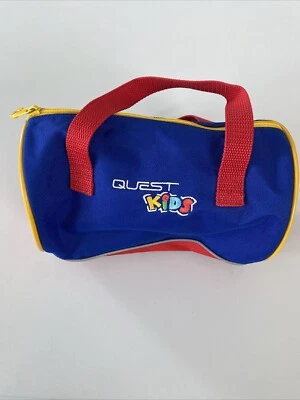 "Bolso de viaje pequeño vintage Quest Kids 9"" azul/rojo/amarillo" Foto 1 de 4