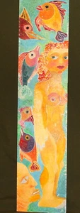 ALTES SURREALISTISCHES ÖLGEMÄLDE AKT FRAU PORTRAIT FISCHE SIGNIERT - Bild 1 von 12
