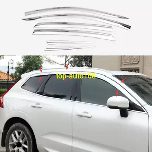 For Volvo XC60 2018-2024 Chrome Window Wind Visors Sun Rain Guard Vent Deflector - Bild 1 von 9
