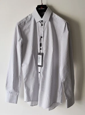 Dolce & Gabbana Black & White Striped Cotton Shirt SZ 37 14.5" Made in Italy - Image 1 of 4