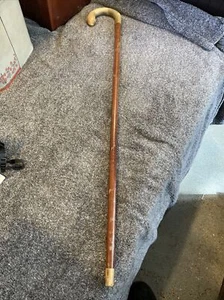 Antique Vintage Bone Handle tip Cane 35" - Picture 1 of 9