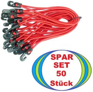 50 x Sonnensegel Planenspanner 18 cm ROT mit Haken Spannfix Spann Gummi Expander - Bild 1 von 7