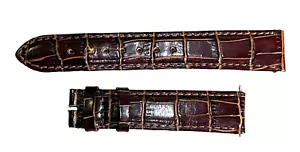 deBeer Paris Crocodile Grain Watch Band 18mm Brown No Buckle GR - Picture 1 of 5