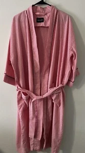 Vintage Made in USA After Hours by Diplomat Red Pinstripe Robe OS Lightweight - Picture 1 of 10