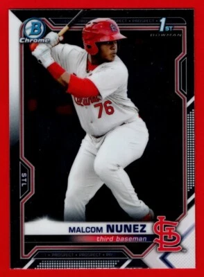 2021 Bowman Chrome Prospects Baseball Malcom Nunez UNLIMITED SHIPPING FOR $4.00 - Image 1 of 2
