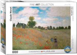 Poppy Field Claude Monet 1000 piece jigsaw puzzle by Eurographics 680mm x 480mm - Picture 1 of 3
