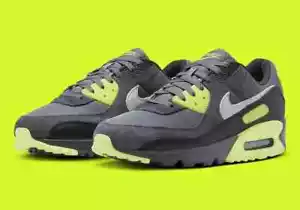 Men's 10 - Nike Air Max 90 Smoke Grey Lemon Twist Yellow Men's Shoes DM0029-012 - Picture 1 of 9