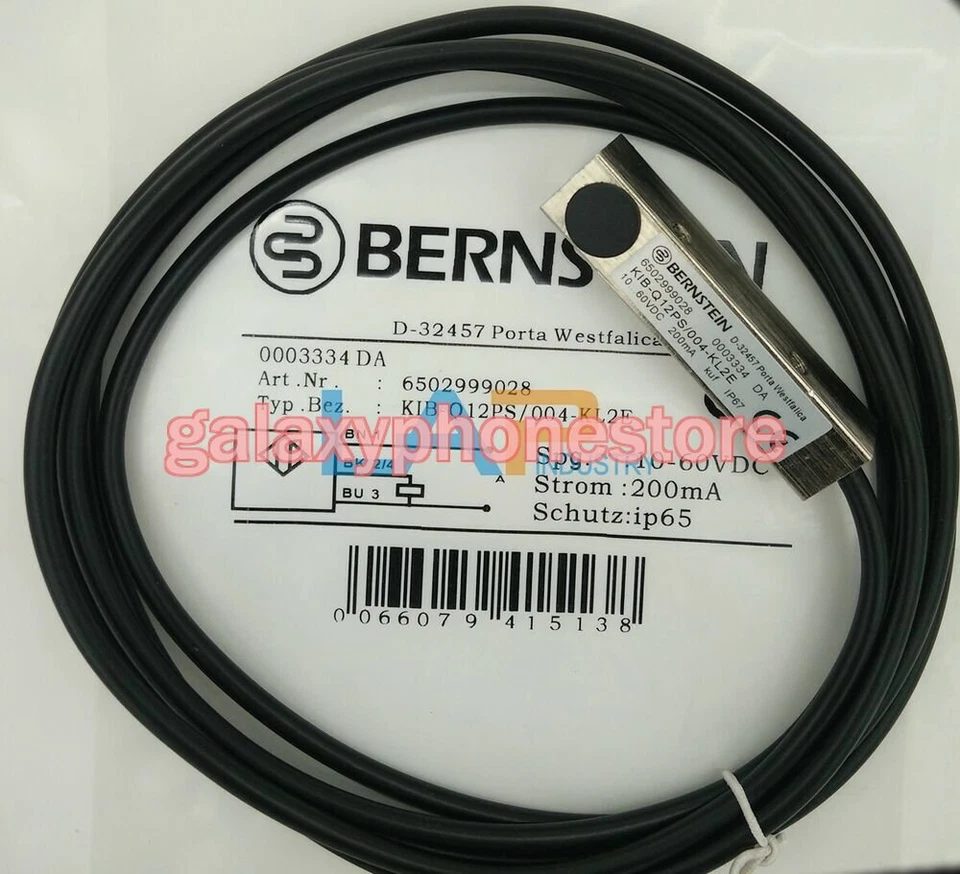 New For Bernstein Inductive proximity switch KIB-Q12PS/004-KL2E 10-60VDC 200mA - Image 1 of 2