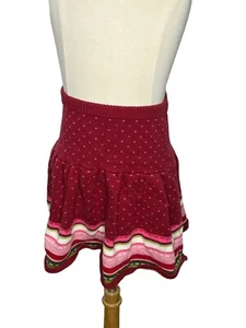 Gymboree Girls Red Sweater Skirt Heart Stripe Design Pull On Sz 7 - Picture 1 of 2