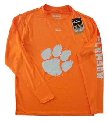 DRAKE WATERFOWL PERFORMANCE CREW L/S SHIRT CLEMSON TIGERS MEDIUM - Image 1 of 4