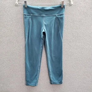 Athleta Girl Activewear Pants XL Blue Leggings Capri Pockets Skinny 20" Inseam - Picture 1 of 7
