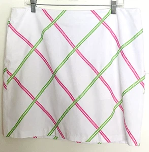 Greg Norman weiß grün & rosa Polyester Skort Größe 14 - Bild 1 von 8