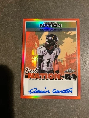 2025 Leaf Nation FB Devin Carter DestiNATION D1 Auto#2/4 Florida State Seminoles - Image 1 of 2