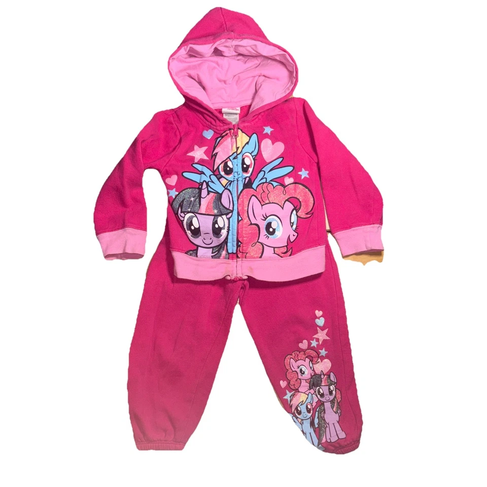 My Little Pony Rainbow Dash 3T Brillante 2 piezas Jogger Sudadera con Capucha + Pantalones deportivos Conjunto Foto 1 de 4