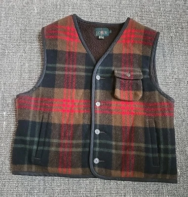 Винтажный J экипажа гребец жилет мужской большой клетку шерсти смесь шерсти с подкладкой куртка б/у в отличном состоянии - Изображение 1 из 4