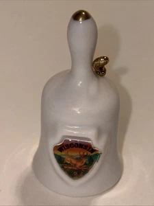 Mini campana de recuerdo de porcelana Lipco Estados Unidos-Wisconsin seminueva - Imagen 1 de 8