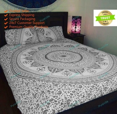 Colcha indiana floral edredom Mandala Doona conjunto de capa de edredom - Imagem 1 de 4