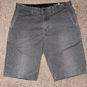 Volcom Chino Shorts Mens Size 31 Gray Casual Outdoor Skater Logo Embroidered - Picture 1 of 6