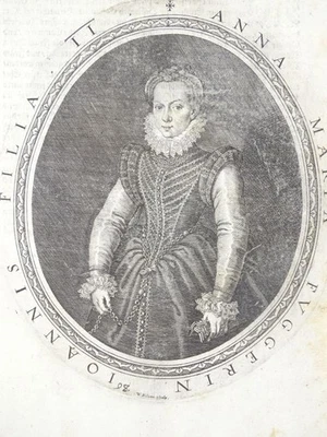 Freiin Anna Maria Fugger Rechberg Mode Portrait EA Custo Kilian Kupferstich 1620 - Bild 1 von 4