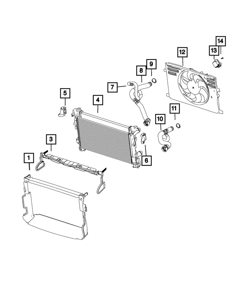 Radiador de refrigeración original del motor Mopar 68568880AA Foto 1 de 1