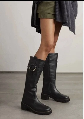 See By Chloe Hanna Tall Block Heel Riding Boots 37.5 / 7-7.5 - Image 1 of 4
