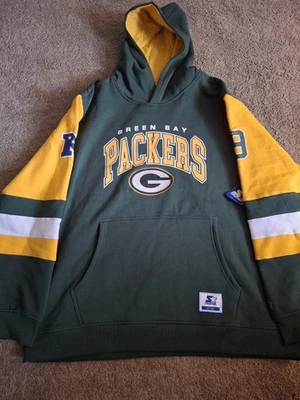 Starter Green Bay Packers Hoodie Mens 3XL Pullover Sweatshirt  Sweater NWT - Image 1 of 4
