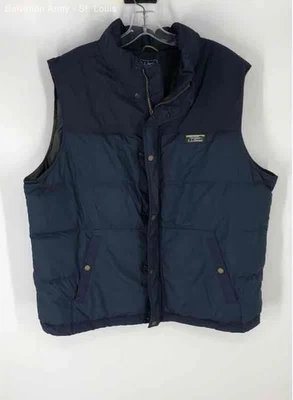 L.L. Bean Mens Navy Blue Downtek Sleeveless Full-Zip Puffer Vest Size 2XL - Image 1 of 4