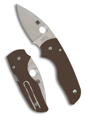 Cuchillo de bolsillo Spyderco Knives Lil' Native C230GPBN15V marrón G-10 CPM 15V acero Foto 1 de 4